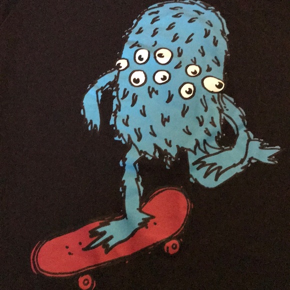 BOYS SIZE XL 14 BLACK L//S SHIRT WHITE LARGE SKULL NWT ~ THE CHILDREN/'S PLACE